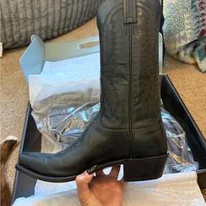 Lucchese Black Western Cowboy Boots 9.5M